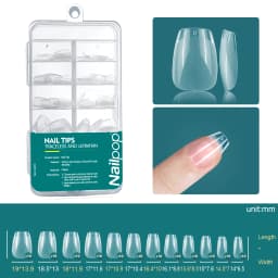 Nailpop 120pcs/box Gel X Nail Tips Medium Short Shape Almond/Square/Soft Gel Nail Tips False Nails Soak Off Easy Nail Extensions
