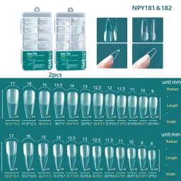 Nailpop 120pcs/box Gel X Nail Tips Medium Short Shape Almond/Square/Soft Gel Nail Tips False Nails Soak Off Easy Nail Extensions
