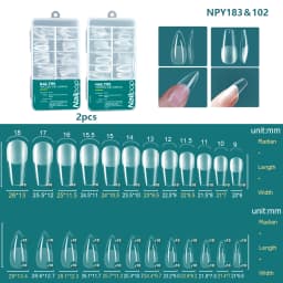 Nailpop 120pcs/box Gel X Nail Tips Medium Short Shape Almond/Square/Soft Gel Nail Tips False Nails Soak Off Easy Nail Extensions