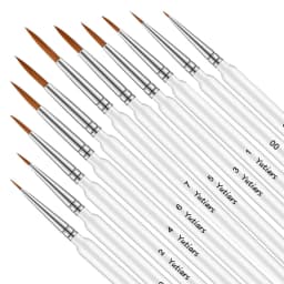 10/11pcs Miniature Paint Brushes, Detail Tip Paint Brushes Set With Ergonomic Handle - Suitable For Acrylic Painting, Oil, Wat