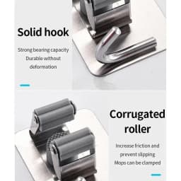 Multi-Purpose Hooks Adhesive Wall Hanging Mop Rack Broom Hanger Hook Kitchen Bathroom Organization Home Organizer Accessories 