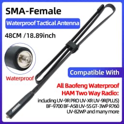 ABBREE CS Tactical Antenna SMA-Female Dual Band VHF UHF 144/430Mhz Foldable For Walkie Talkie Baofeng UV-21 UV-5R QuanSheng K5