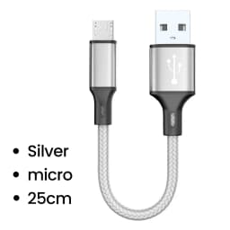 0.25M Short Cable Micro USB Cables Type C Data Cord Fast Charging Portable Wire for Power Bank iPhone 15 Samsung Android Phone