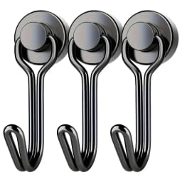 3/6/12/20Pcs Black Magnetic Hooks Cruis Heavy Duty Magnetic Hangers, Extra Strong Magnets with Hook for Hanging, Resistant Base