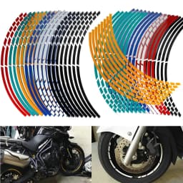 Motorcycle Car Tire Decals Trim Strips Universal Reflective Bike Wheel Sticker Waterproof Motorcycle Wheel Rim Tape 17"18"19