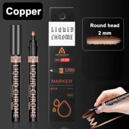 1Pcs Chrome Mirror Marker Pen 0.7mm 1mm 2mm DIY Reflective Paint Pen Permanent Gold Silver Copper Marker Model Painting Marking