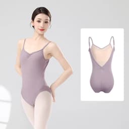 Women Ballet Leotards Adjustable Strap Ballet Bodysuit Girls Adult Dance Camisole Resilient Gymnastics Leotards with Full Lining