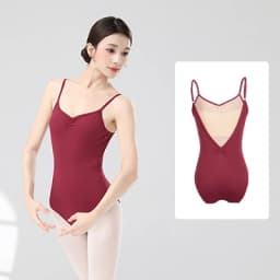 Women Ballet Leotards Adjustable Strap Ballet Bodysuit Girls Adult Dance Camisole Resilient Gymnastics Leotards with Full Lining
