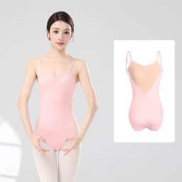 Women Ballet Leotards Adjustable Strap Ballet Bodysuit Girls Adult Dance Camisole Resilient Gymnastics Leotards with Full Lining