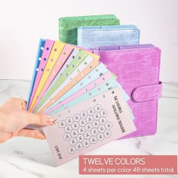 48Sheets Envelopes Eave Money, 52 Weeks Save Challenge, 30 Days Save, Euros USD Cash Envelopes Budget Planner Easy To Save