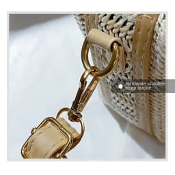 Fashion with Hardware Lock Crossbody Bag Trendy Large Capacity Simple Straw Handbag Soft Handle Beach Bag Women Girl