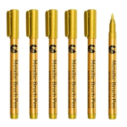6/12Pcs Soft Brush Permanent Metallic Paint Marker Pen, Waterproof Gold&Silver ,Rock, Mug, Ceramic, Glass, DIY Painting Supplies