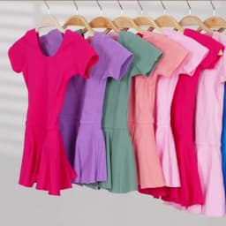 Children's Cotton Standard Ballet Dress Girls Summer Dance Training Open Crotch Leotard with Skirt