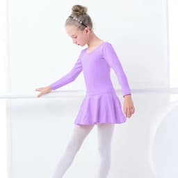 Children's Cotton Standard Ballet Dress Girls Summer Dance Training Open Crotch Leotard with Skirt