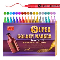 GN Metallic Acrylic Paint Pens for Rock Painting, Manicure Stone, Ceramic, Glass, Wood, Fabric, Card Stocks, 0.7mm Paint Markers