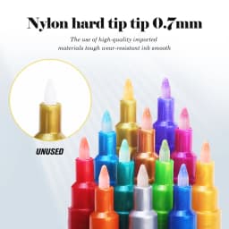 GN Metallic Acrylic Paint Pens for Rock Painting, Manicure Stone, Ceramic, Glass, Wood, Fabric, Card Stocks, 0.7mm Paint Markers