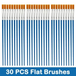 10/20/30/40/50PCS Painting Brushes Round / Flat Hair Nylon Hair Paint Brush Pen for Oil Acrylic Watercolor School Art Supplies