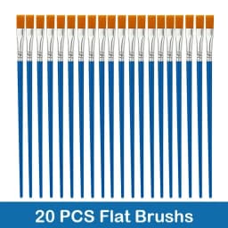 10/20/30/40/50PCS Painting Brushes Round / Flat Hair Nylon Hair Paint Brush Pen for Oil Acrylic Watercolor School Art Supplies