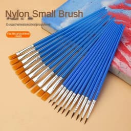 10/20/30/40/50PCS Painting Brushes Round / Flat Hair Nylon Hair Paint Brush Pen for Oil Acrylic Watercolor School Art Supplies