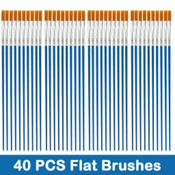 10/20/30/40/50PCS Painting Brushes Round / Flat Hair Nylon Hair Paint Brush Pen for Oil Acrylic Watercolor School Art Supplies