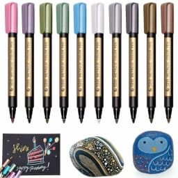 10 Colors Metallic Marker Kawaii Waterproof Permanent Paint Pen Stationery Water-based Color Pen Painting