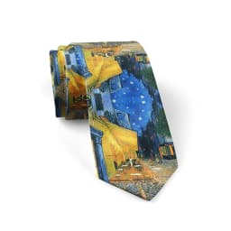 New Van Gogh Oil Painting Tie For Men Star Moon Night Retro Fun 8cm Wide Slim Necktie Accessories Daily Wear Wedding Party Gift