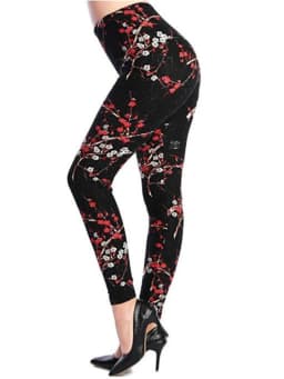 CUHAKCI Graffiti Leggings Floral Patterned Print Leggins For Women Leggings Houndstooth Sale Elastic Design Vintage Leggins W056