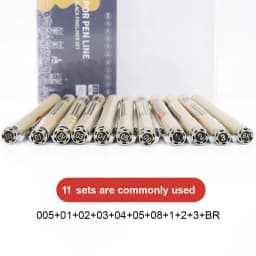 12 Tip Pigment Liner Micron Ink Marker Pen for Manga Draw Sketching Needle Pen Hook Line Pen Sketch Stationery Set Art Supplies