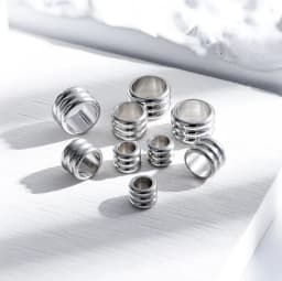 20pcs 3mm 5mm 6mm Stainless Steel Big Hole Spacer Beads DIY Charm Necklace Bracelet Jewelry Making Findings Accessories