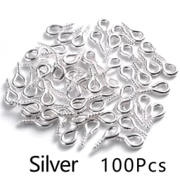 100Pcs 4x8mm Small Tiny Mini Metal Eyepins Hooks Eye Pins Eyelets Screw Threaded Clasps Hooks For Diy Jewelry Making Findings