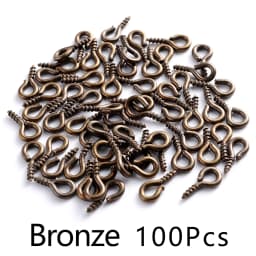 100Pcs 4x8mm Small Tiny Mini Metal Eyepins Hooks Eye Pins Eyelets Screw Threaded Clasps Hooks For Diy Jewelry Making Findings