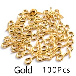 100Pcs 4x8mm Small Tiny Mini Metal Eyepins Hooks Eye Pins Eyelets Screw Threaded Clasps Hooks For Diy Jewelry Making Findings