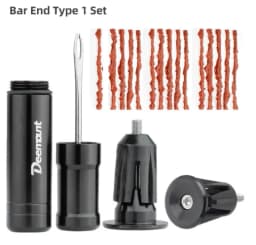 Deemount Bicycle Tubeless Tyre Repair Tool Set Bar End Hidden Glue Free Mountain Bike Tyre Drill Puncture Repair Tool