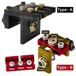 Woodworking 3 In 1 Doweling Jig Kit -Adjustable Wood Dowel Punch Locator Aluminum Pocket Hole Jig, Cabinet Hole Drill Guide Tool