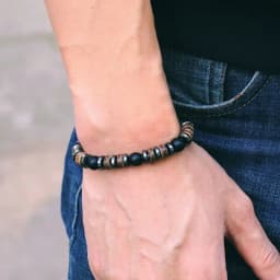 New Vintage Men Bracelet Stone Natural Wooden Braclet Homme Hematite Tiger Eyes Braslet Coconut Bead Brazalete Pulsera Hombre