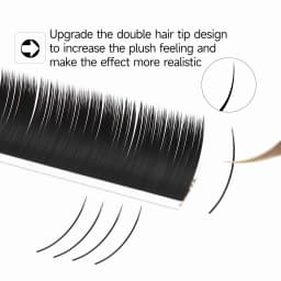 XIUSUZAKI Flat Ellipse Individual Lashes Extensions Matte Black Split Tips Classic Volume Eyelash Extension False Lashes Tools