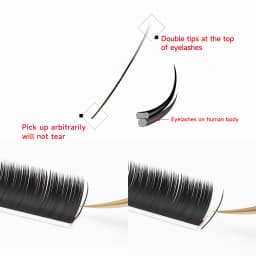 XIUSUZAKI Flat Ellipse Individual Lashes Extensions Matte Black Split Tips Classic Volume Eyelash Extension False Lashes Tools
