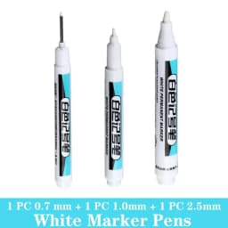 1/5 PCS White Marker Pens Oily Waterproof White Graffiti Sketching Markers Stationery Deep Hole Marker White Permanent Paint