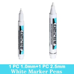 1/5 PCS White Marker Pens Oily Waterproof White Graffiti Sketching Markers Stationery Deep Hole Marker White Permanent Paint