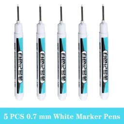 1/5 PCS White Marker Pens Oily Waterproof White Graffiti Sketching Markers Stationery Deep Hole Marker White Permanent Paint