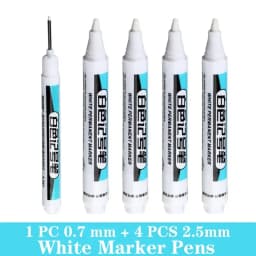 1/5 PCS White Marker Pens Oily Waterproof White Graffiti Sketching Markers Stationery Deep Hole Marker White Permanent Paint