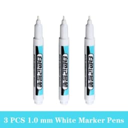 1/5 PCS White Marker Pens Oily Waterproof White Graffiti Sketching Markers Stationery Deep Hole Marker White Permanent Paint