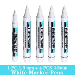 1/5 PCS White Marker Pens Oily Waterproof White Graffiti Sketching Markers Stationery Deep Hole Marker White Permanent Paint