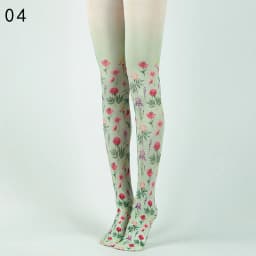 Japanese Style Floral Printed Tattoo Pantyhose Y2k Women Stylish Velvet Stockings Nightclub Tights Sweet Lolita Tattoo Pantyhose