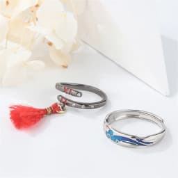 Anime Mo Dao Zu Shi Cosplay Couple Ring Wei WuXian Lan WangJi Lover Rings Ancient Style Jewelry Gift Prop Accessories
