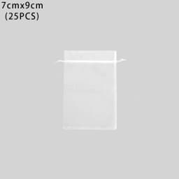 25Pcs/Set Organza Gauze Drawstring Bag Party Supply Christmas Favor Jewelry Packing Pouches Wedding Candy Pocket Gift Bags