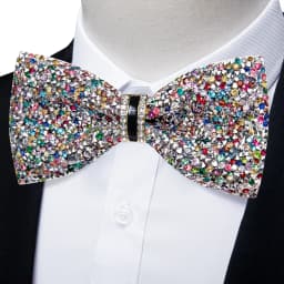 Shinny Rhinestone Diamond Bow Tie Pre-tied Bowknot for Wedding Prom Tuxedo Suits Black Red Green Butterfly Gift for Men