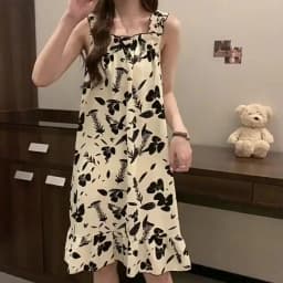 Summer Ladies Nightgown Halter Nightgown Nightgown Women Summer Vest Nightgown with Bra Pads Can Be Worn Outside Home Wear