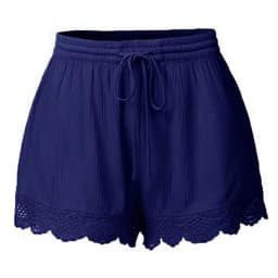 Shorts For Women Ruffle Hem Casual Shorts Plus Size Drawstring Lace Shorts