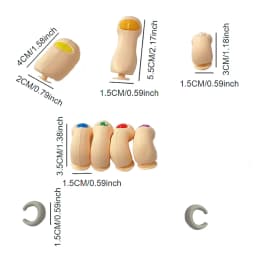 3D Toe Charms Fingers Set DIY Funny Toe Simulation Foot Thumbs Hole Shoe Decoration Summer Slippers Accessories